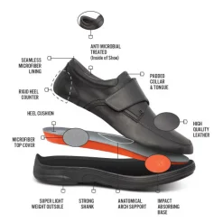 Walking Shoes|Dress Shoes And Boots*XLfeet ANODYNE No. 28 Mens Casual Oxford - Black