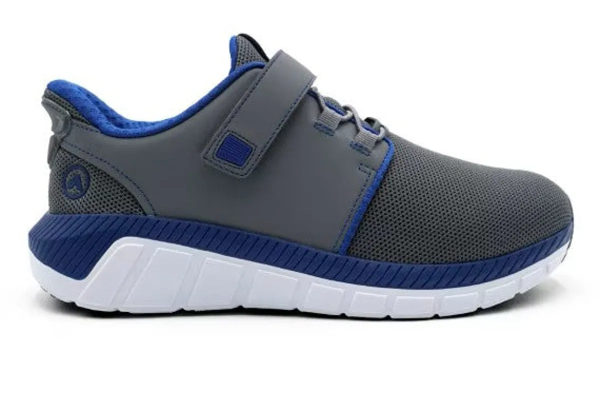 No Hands|Athletic Shoes For Men*XLfeet ANODYNE No. 46 Mens Sport Jogger w/ Heel Assist - Grey Blue