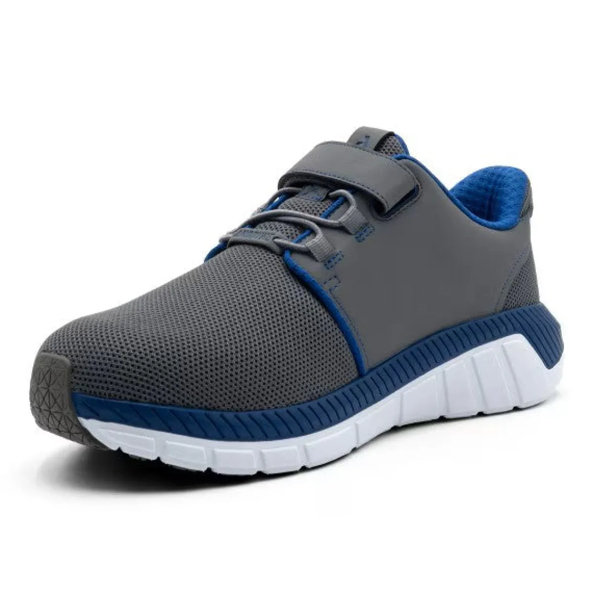 No Hands|Athletic Shoes For Men*XLfeet ANODYNE No. 46 Mens Sport Jogger w/ Heel Assist - Grey Blue