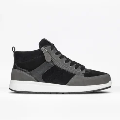 Walking Shoes|Zipper Shoes*XLfeet Inc. BILLY Comfort DZ High Mens Black/Charcoal/Black