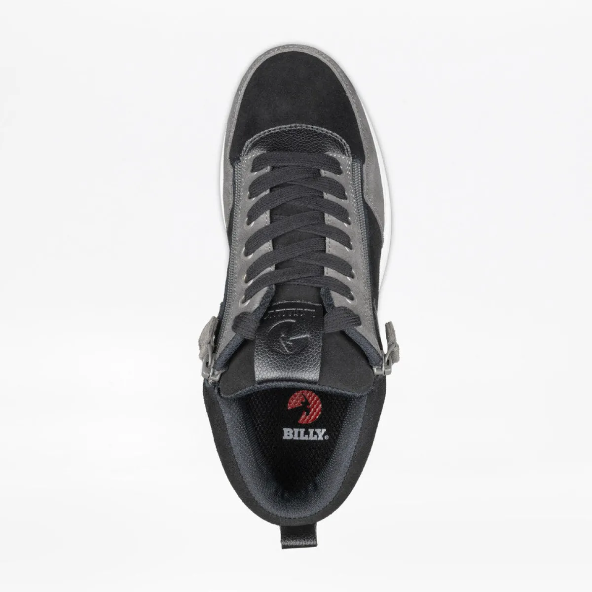 Walking Shoes|Zipper Shoes*XLfeet Inc. BILLY Comfort DZ High Mens Black/Charcoal/Black