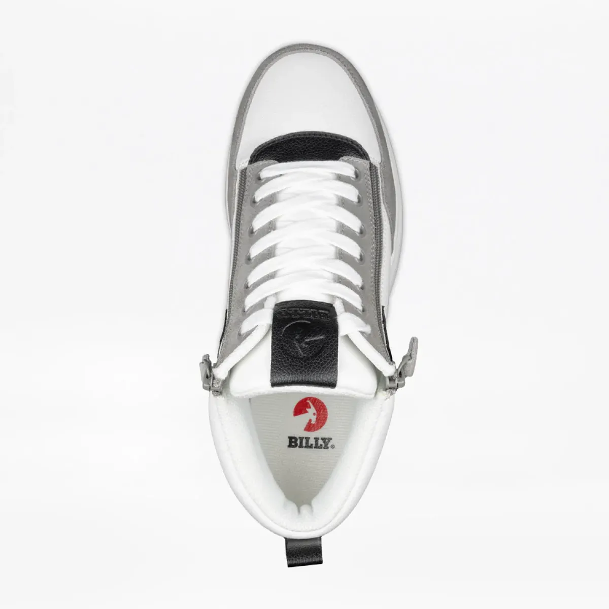 Walking Shoes|Zipper Shoes*XLfeet Inc. BILLY Comfort DZ High Mens White/Grey/Black