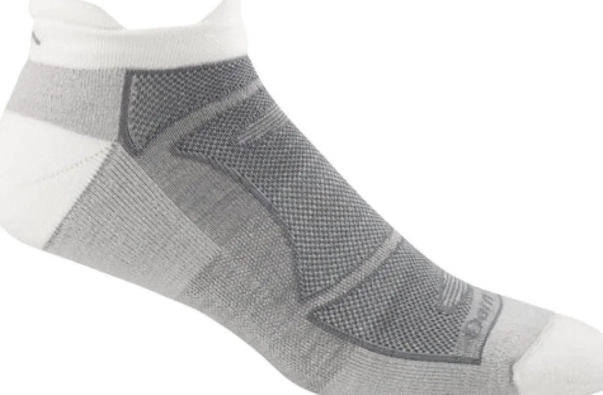 No Show Socks|Postal Approved Socks*XLfeet Inc. Darn Tough Tab No Show Light Cushion - Single Pair - White / Gray