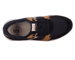 No Hands|Athletic Shoes For Men*XLfeet Inc. Drew Shoe Connor - Black/Tan Suede Combo
