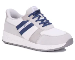 No Hands|Athletic Shoes For Men*XLfeet Inc. Drew Shoe Connor - White Suede Combo