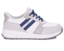 No Hands|Athletic Shoes For Men*XLfeet Inc. Drew Shoe Connor - White Suede Combo