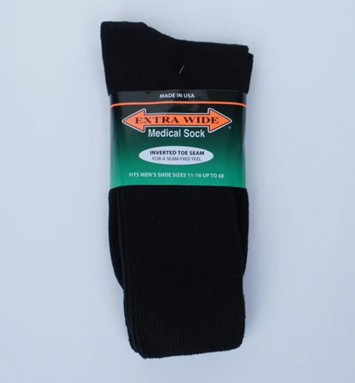 Extra Wide Socks|Extra Wide Diabetic Socks*XLfeet Inc. Extra Wide Black Diabetic / Medical Crew Socks to 6E