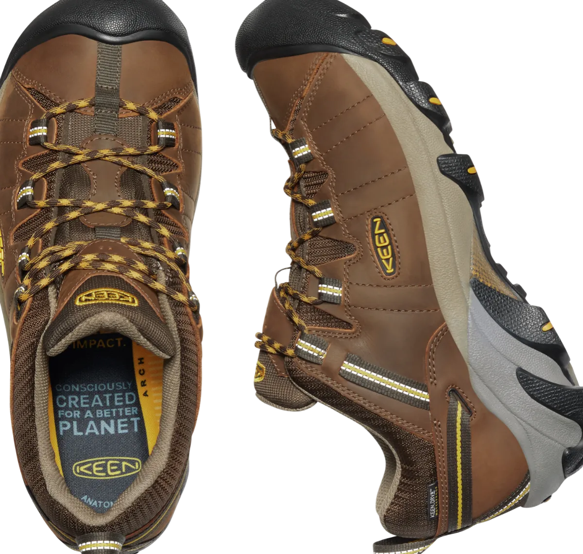 Walking Shoes|Waterproof Hiking Boots For Men*XLfeet Inc. Keen Targhee II WP Wide - Cascade Brown / Golden Yellow