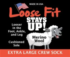 Extra Wide Socks|Crew Socks*XLfeet Loose Fit Solid Merino Wool Crew Socks to EEEEE - Navy - 2 pack