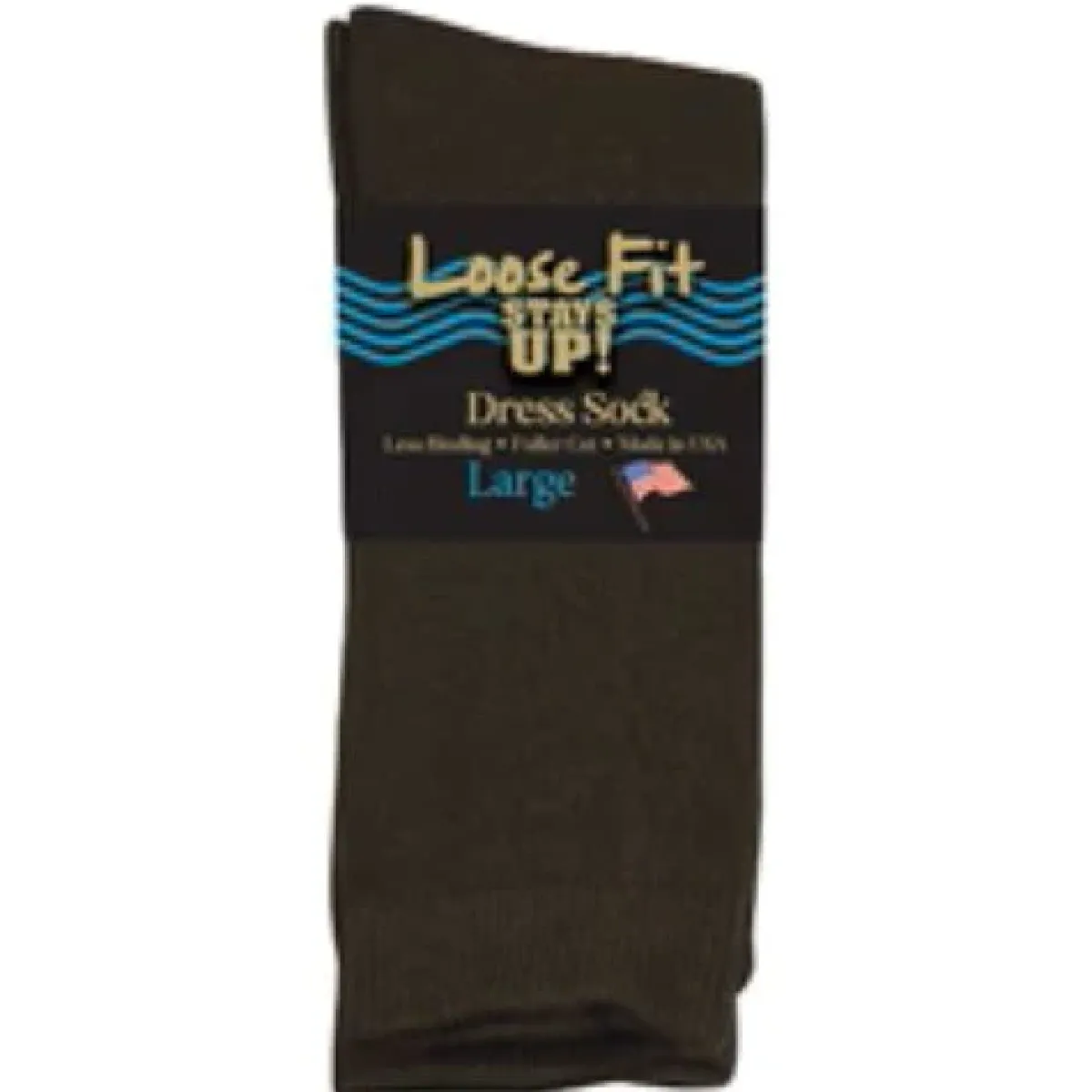 Extra Wide Socks|Dress Socks*XLfeet Inc. Loose Fit Stays Up Dress Sock Brown to 6E