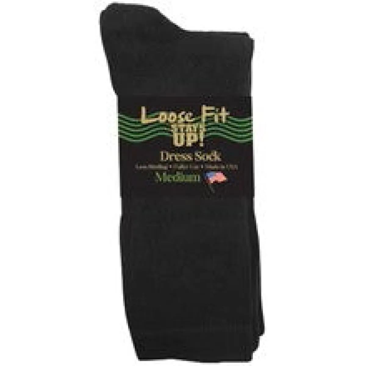 Extra Wide Socks|Dress Socks*XLfeet Inc. Loose Fit Stays Up Dress Sock Black to 6E