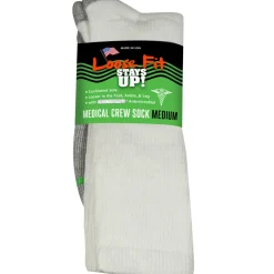 Extra Wide Socks|Crew Socks*XLfeet Inc. Loose Fit Stays Up! White Medical Crew Socks to EEEEE - Single Pair