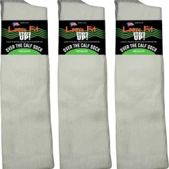 Extra Wide Socks|Over The Calf Socks*XLfeet Inc. Loose Fit White Over the Calf Socks to EEEEE - 3pack