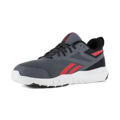 Work Shoes For Men*XLfeet Inc. Reebok Flexagon Force XL Composite Toe, SR Work Shoe - Gray/Red