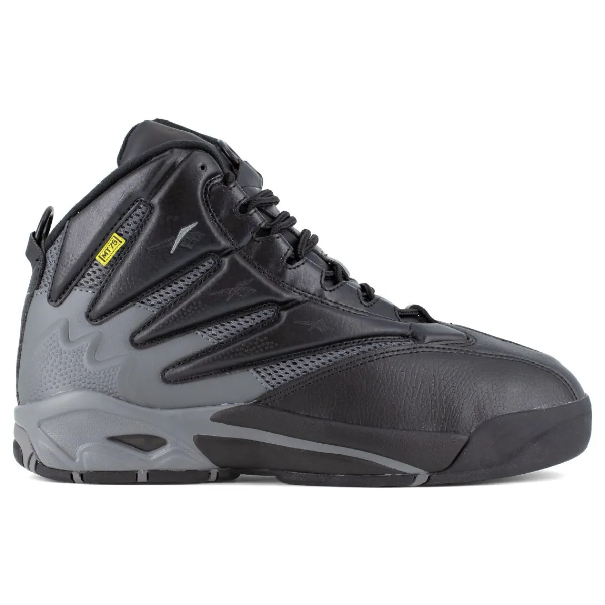 Work Shoes For Men*XLfeet Reebok The Blast Work RB9406 - Mens High Top Work Sneaker - Black/Dark Grey