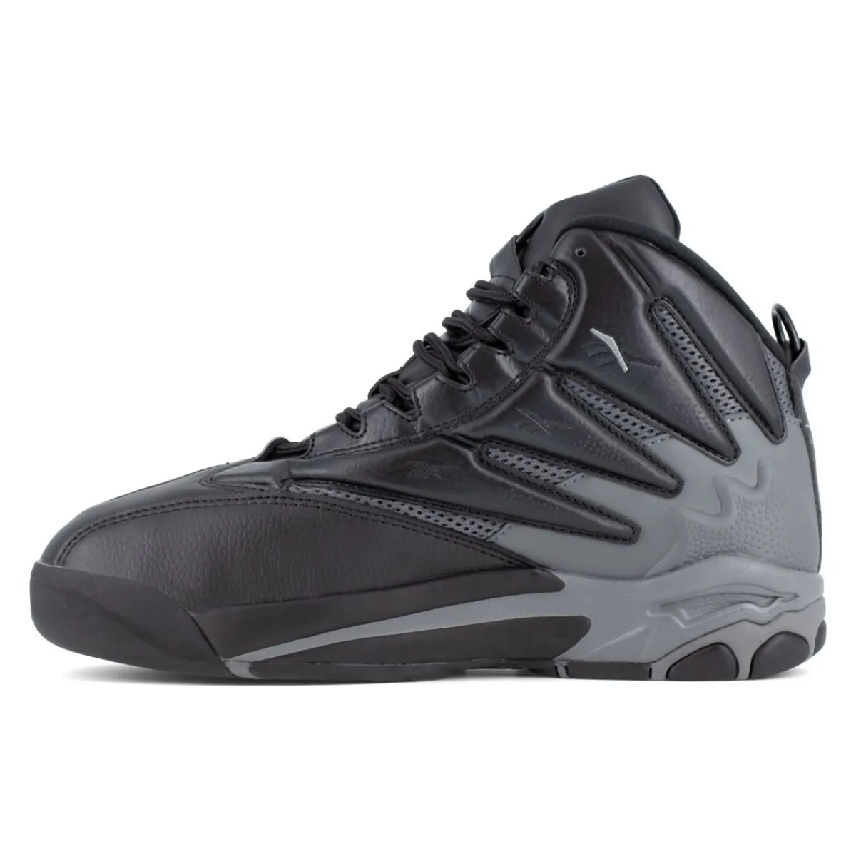 Work Shoes For Men*XLfeet Reebok The Blast Work RB9406 - Mens High Top Work Sneaker - Black/Dark Grey