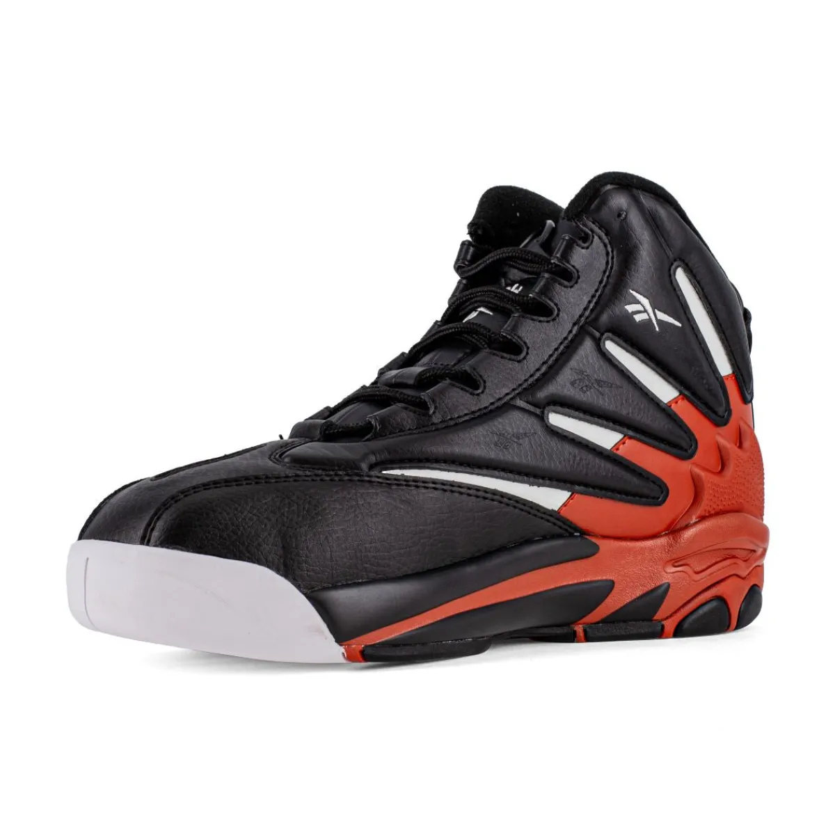 Work Shoes For Men*XLfeet Reebok The Blast Work RB9401 - Mens High Top Work Sneaker - Black/Red/White