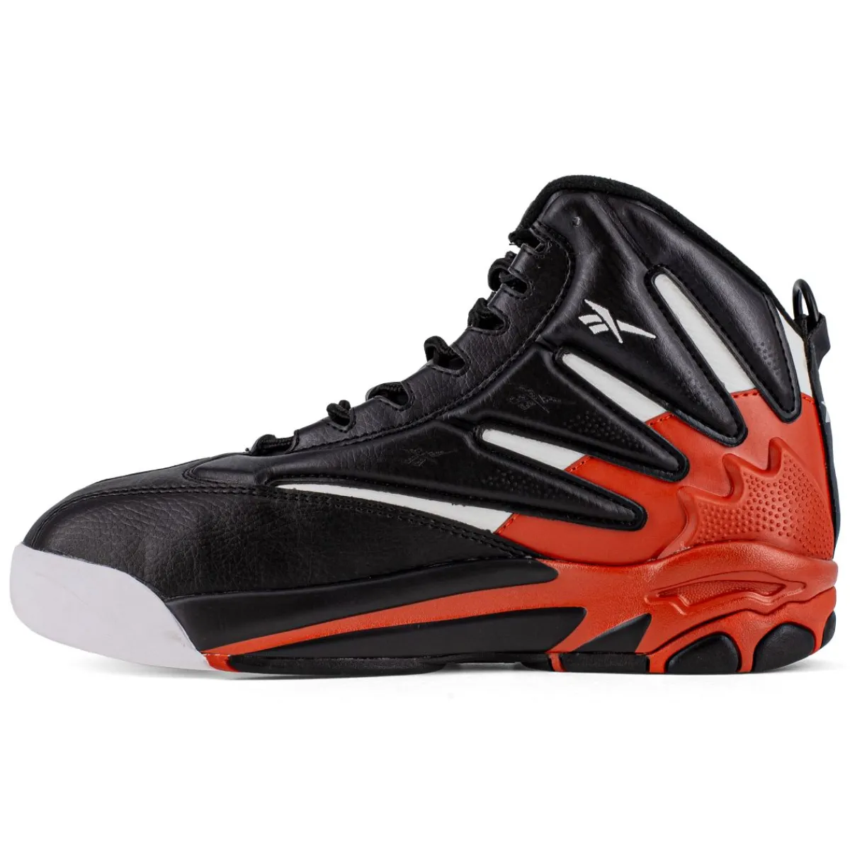 Work Shoes For Men*XLfeet Reebok The Blast Work RB9401 - Mens High Top Work Sneaker - Black/Red/White