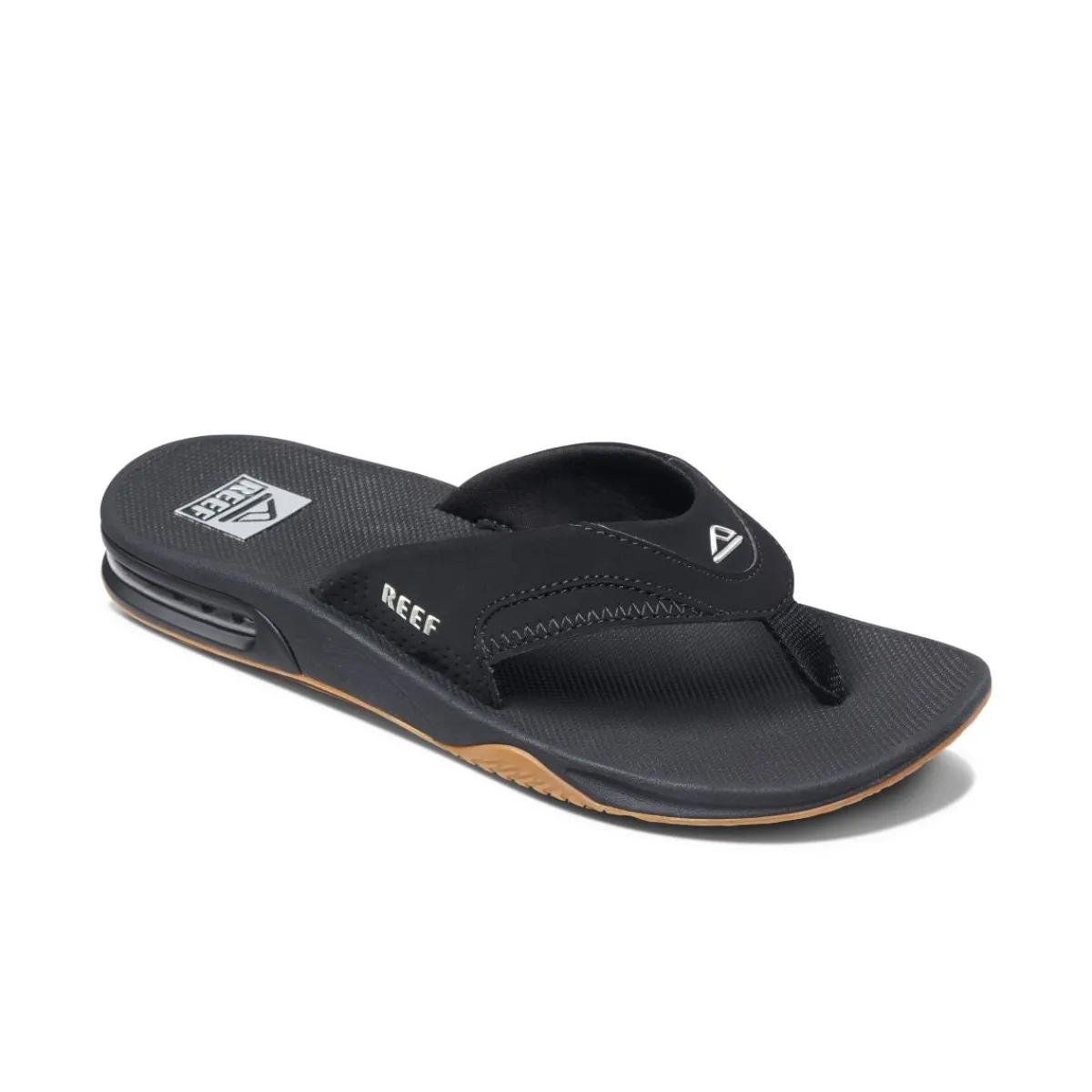 Flip Flops*XLfeet Inc. Reef Mens Fanning - Black/Silver