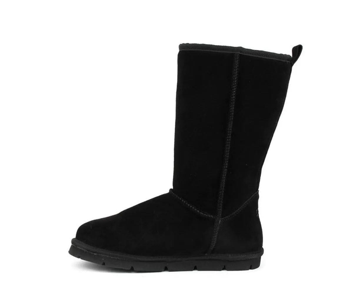 Slippers*XLfeet Inc. SuperLamb Mens Argali Ram 11 inch Boots - Black