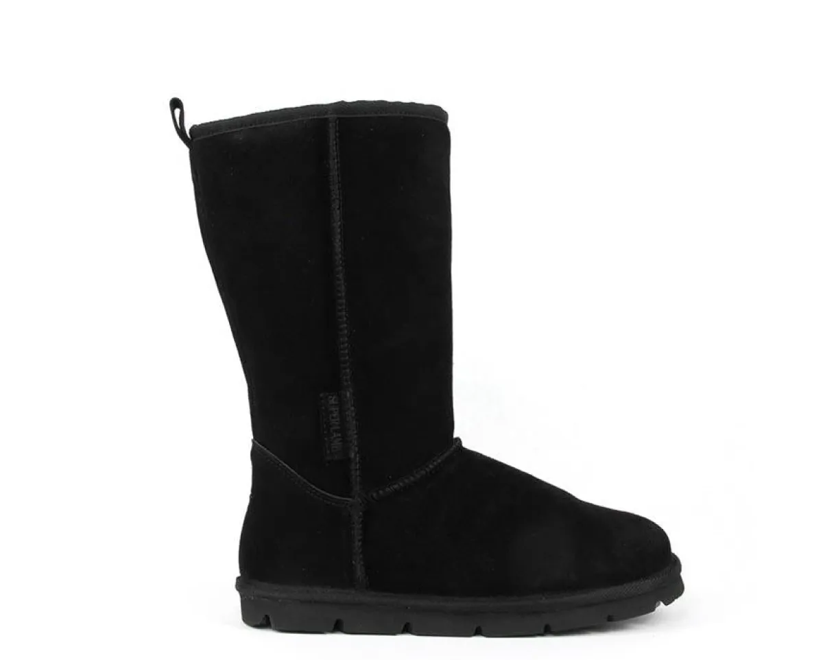 Slippers*XLfeet Inc. SuperLamb Mens Argali Ram 11 inch Boots - Black