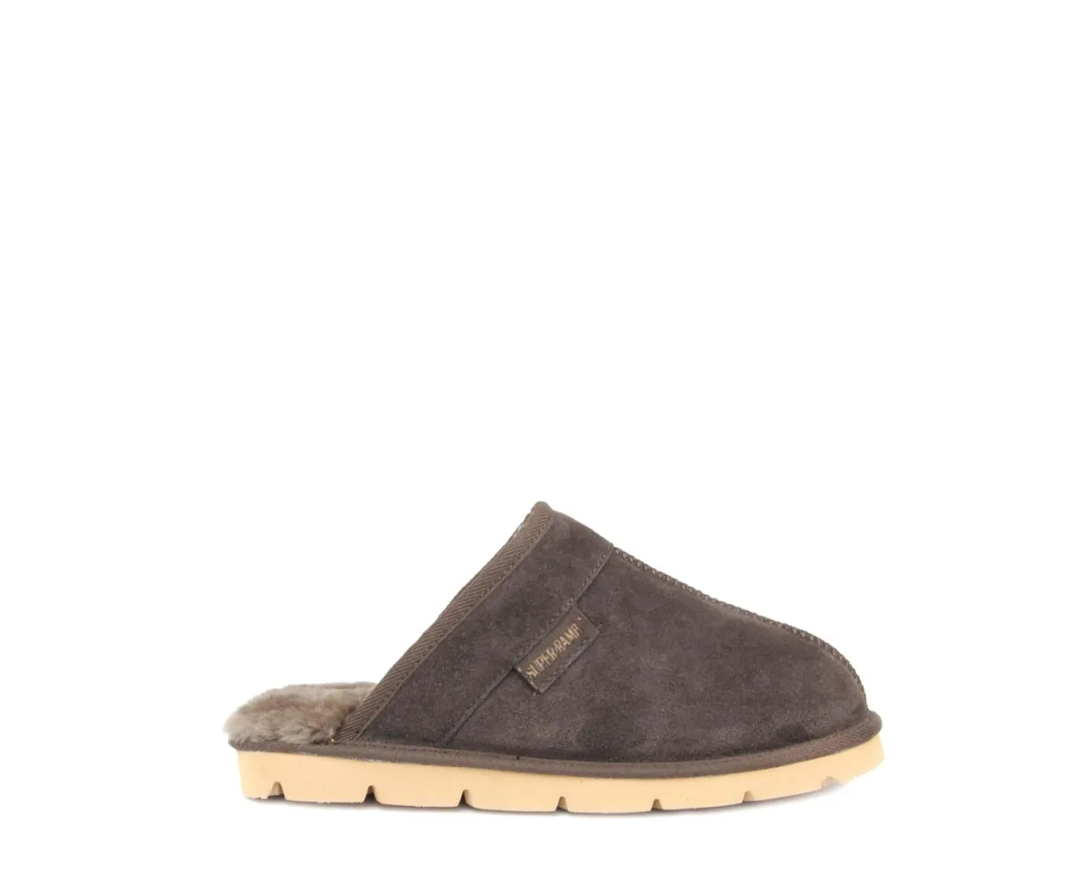 Slippers*XLfeet Inc. SuperLamb Mens Khulan Slipper - Chocolate