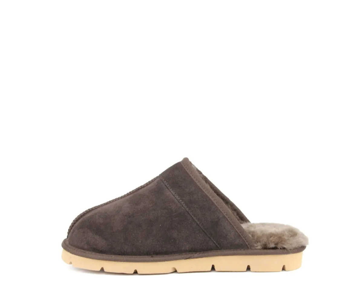 Slippers*XLfeet Inc. SuperLamb Mens Khulan Slipper - Chocolate
