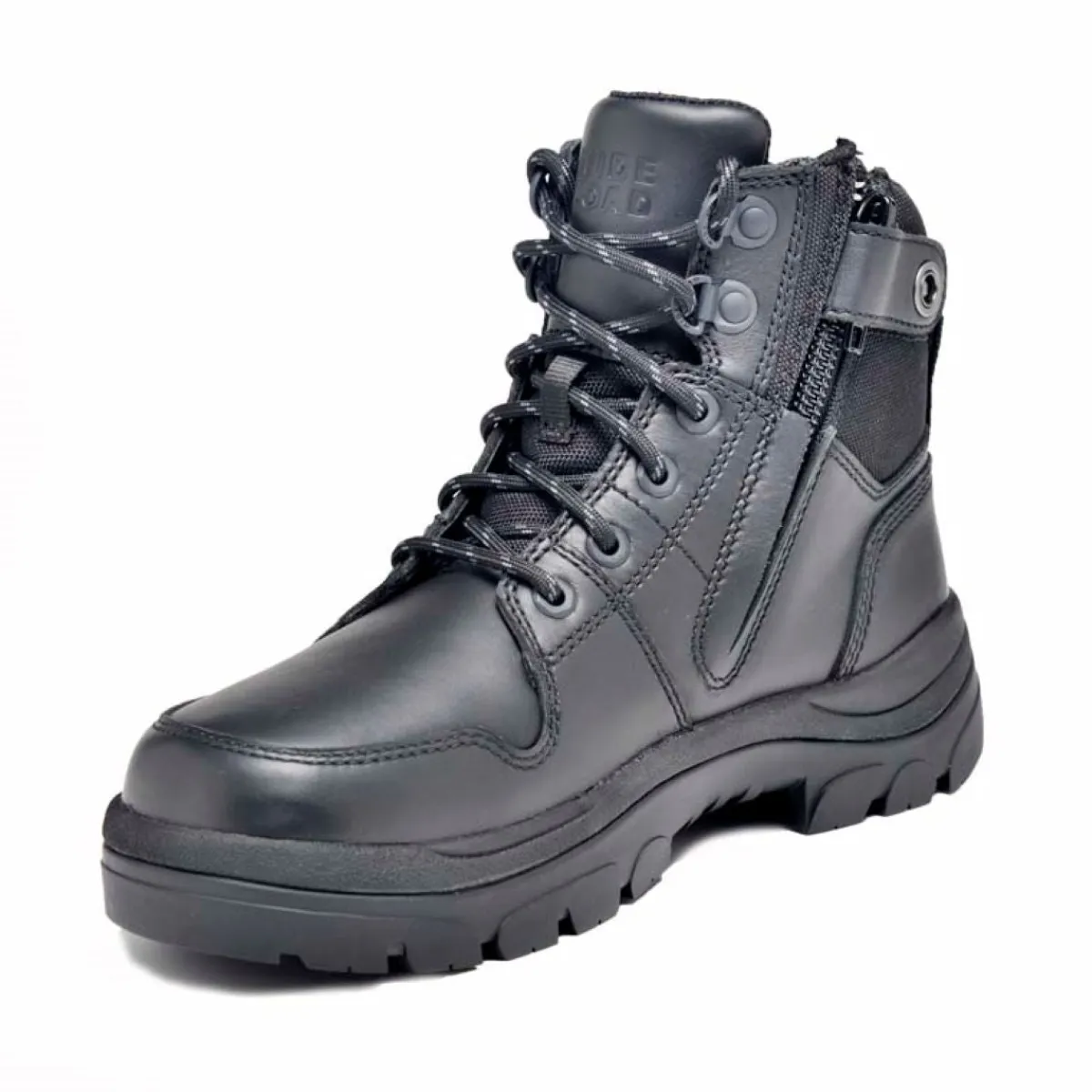 Hiking Boots For Men*XLfeet Inc. Wide Load 590BZN - 6inch Black Soft Toe Zip / Lace Up Boot