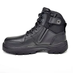 Hiking Boots For Men*XLfeet Inc. Wide Load 590BZN - 6inch Black Soft Toe Zip / Lace Up Boot