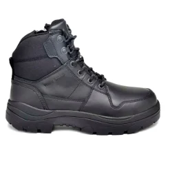 Hiking Boots For Men*XLfeet Inc. Wide Load 590BZN - 6inch Black Soft Toe Zip / Lace Up Boot