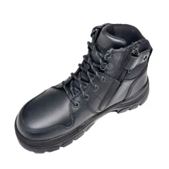 Hiking Boots For Men*XLfeet Inc. Wide Load 590BZN - 6inch Black Soft Toe Zip / Lace Up Boot
