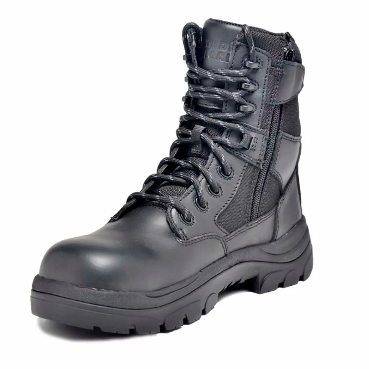 Work Boots|8" Work Boots*XLfeet Inc. Wide Load 790BZN Soft Toe Zip Laced Water Resistant 8 inch Tactical Boot - Black