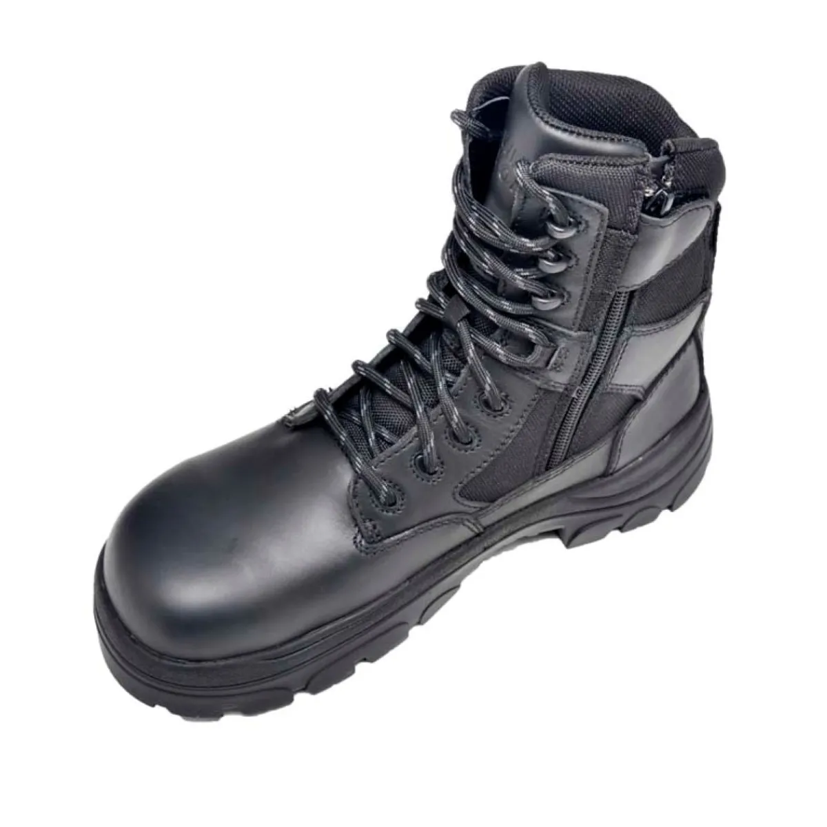 Work Boots|8" Work Boots*XLfeet Inc. Wide Load 790BZN Soft Toe Zip Laced Water Resistant 8 inch Tactical Boot - Black