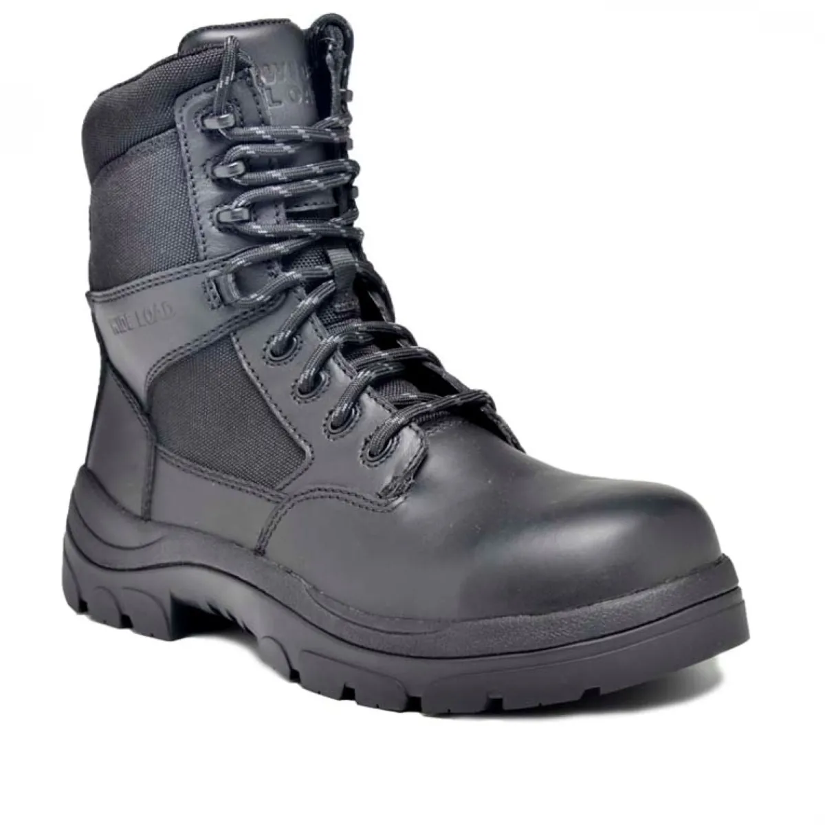 Work Boots|8" Work Boots*XLfeet Inc. Wide Load 790BZN Soft Toe Zip Laced Water Resistant 8 inch Tactical Boot - Black