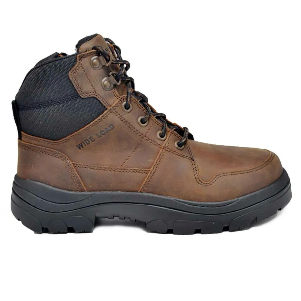 Hiking Boots For Men*XLfeet Inc. Wide Load 590CZN - 6inch Brown Soft Toe Zip / Lace Up Boot