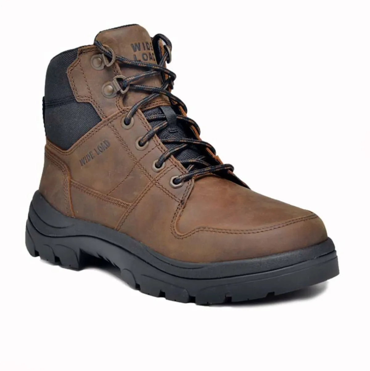 Hiking Boots For Men*XLfeet Inc. Wide Load 590CZN - 6inch Brown Soft Toe Zip / Lace Up Boot