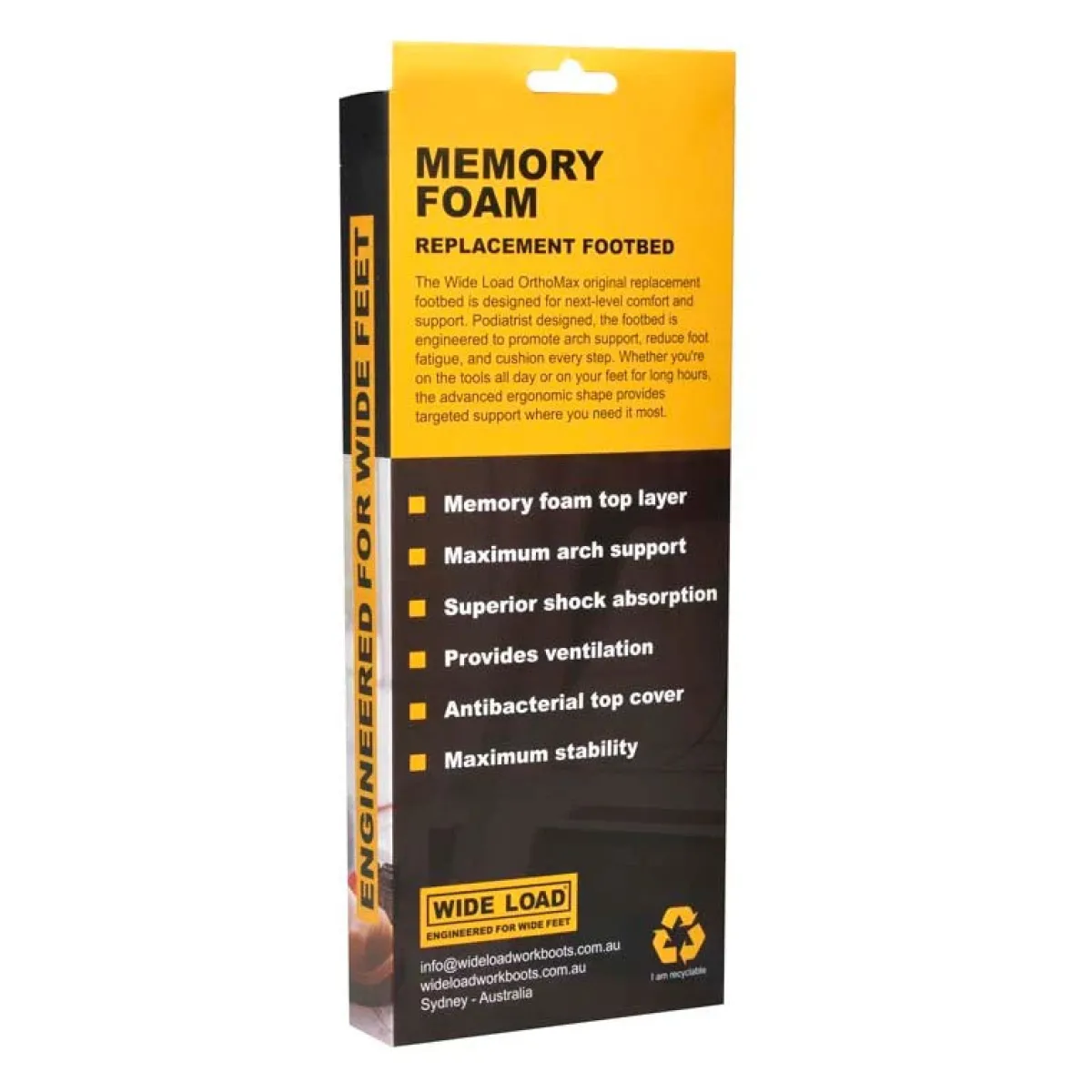 Funny Tee Shirts|Insoles*XLfeet Inc. Wide Load OrthoMax Replacement Insoles / Footbeds - 6E