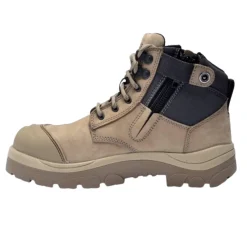 Steel Toe Work Boots|Work Boots*XLfeet Inc. Wide Load 690SZ Steel Safety Toe Zip 6 inch Work Boot - Stone - 6E Only
