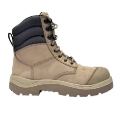 Work Boots|Steel Toe Work Boots*XLfeet Inc. Wide Load 890SZ Steel Safety Toe Zip 8 inch Work Boot - Stone - 6E Only