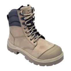 Work Boots|Steel Toe Work Boots*XLfeet Inc. Wide Load 890SZ Steel Safety Toe Zip 8 inch Work Boot - Stone - 6E Only