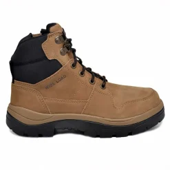 Hiking Boots For Men*XLfeet Inc. Wide Load 590TZN - 6inch Taupe Soft Toe Zip / Lace Up Boot