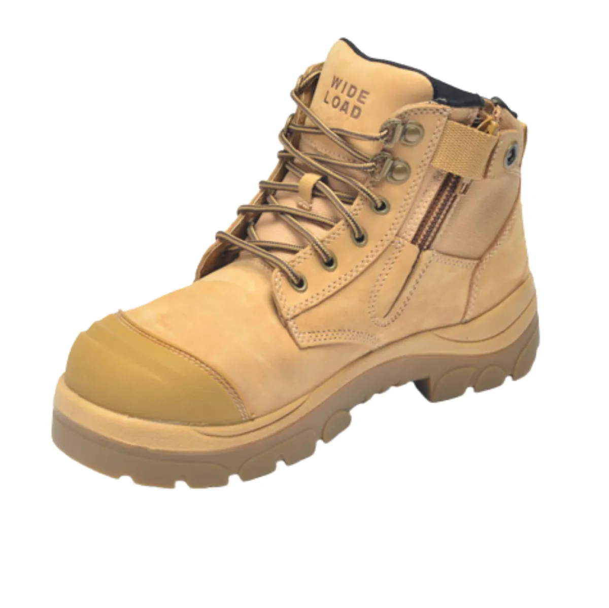 Work Boots|6" Work Boots*XLfeet Inc. Wide Load 690WZN Non-Safety Toe Zip Water-resistant 6 inch Work Boot - Wheat - 6E Only