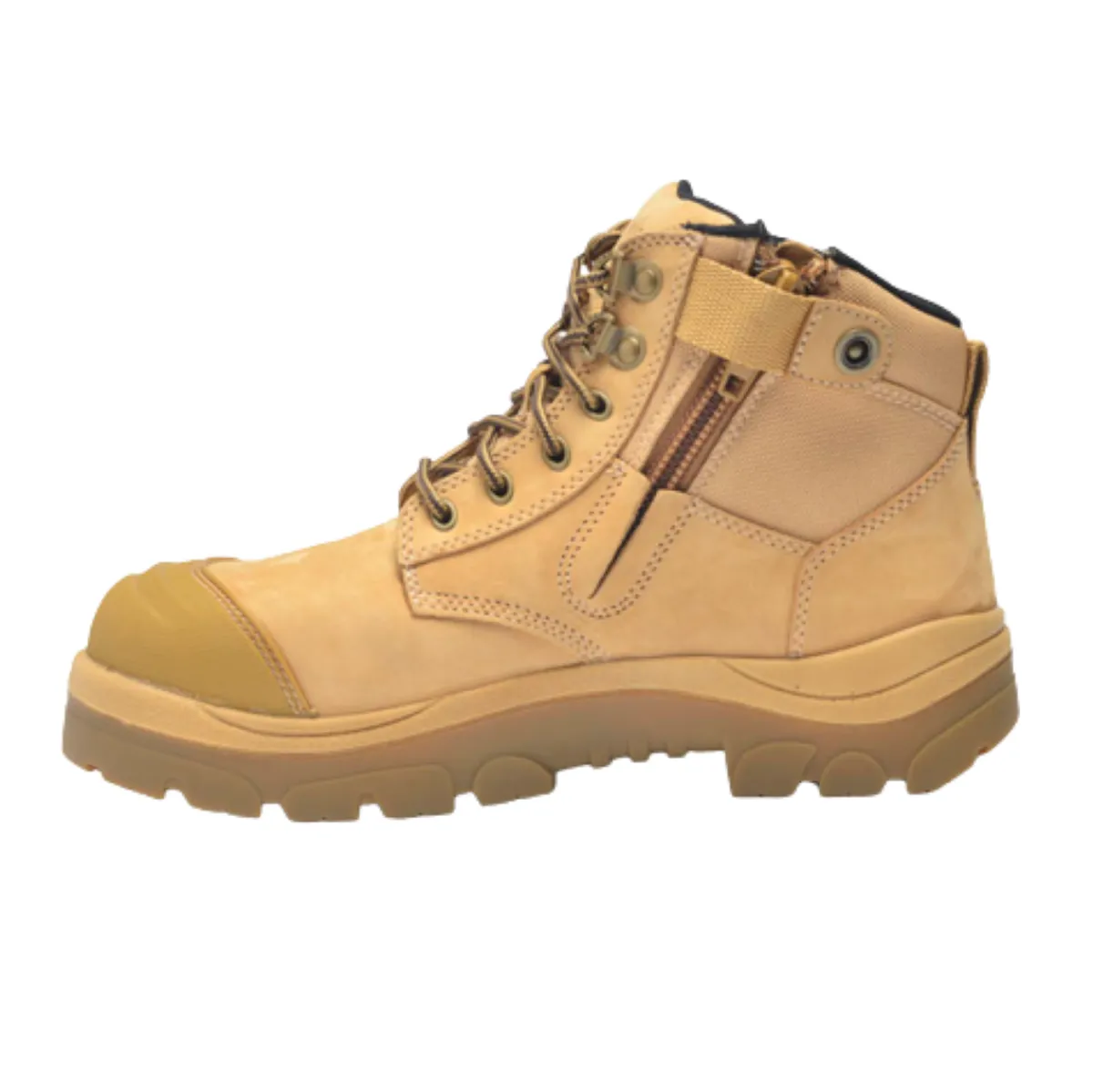 Work Boots|6" Work Boots*XLfeet Inc. Wide Load 690WZN Non-Safety Toe Zip Water-resistant 6 inch Work Boot - Wheat - 6E Only