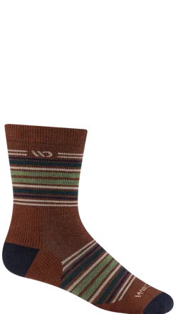 Crew Socks|Moisture Wicking Socks*XLfeet Inc. Wide Open Cushioned Micro Crew Socks Single Pair - Chestnut