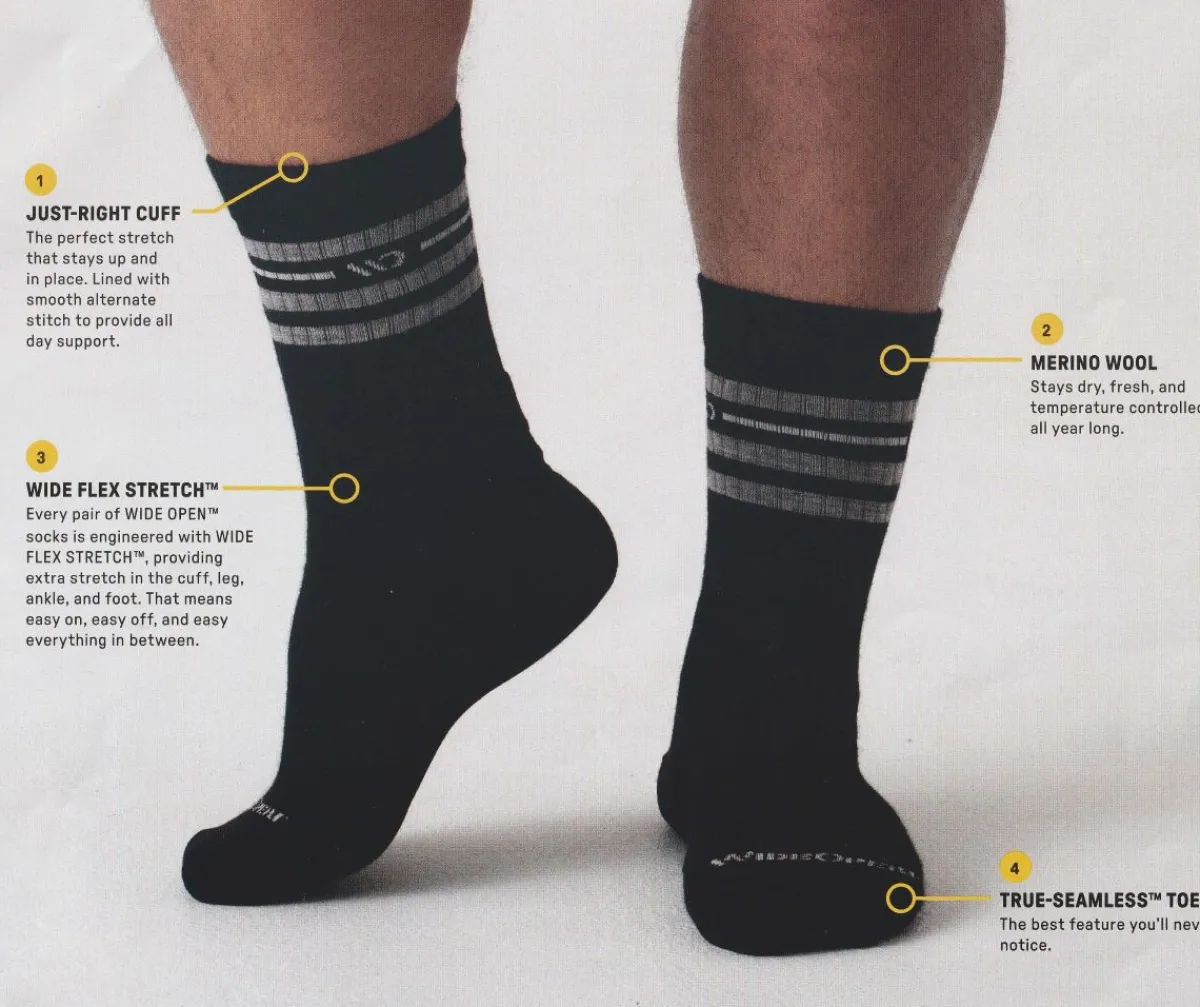 Crew Socks|Postal Approved Socks*XLfeet Inc. Wide Open Solid Cushioned Micro Crew Socks Single Pair - Light Gray